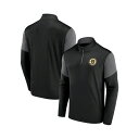 ファナティクス メンズ パーカー・スウェットシャツ アウター Men's Black Boston Bruins Logo Quarter-Zip Top Bl...