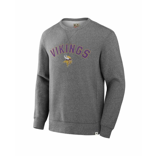 ファナティクス メンズ パーカー・スウェットシャツ アウター Men's Heather Gray Minnesota Vikings Loop Terry Pullover Sweatshirt Heather Gray