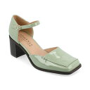 ジャーニーコレクション レディース パンプス シューズ Women's Evangeline Square Toe Pumps Patent, Green(4)