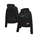 プロスタンダード レディース カットソー トップス Women's Black Detroit Red Wings Jewels Cropped Pullover Hoodie Black(4)