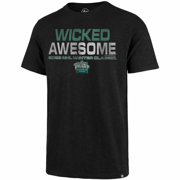 フォーティーセブン メンズ Tシャツ トップス 2023 NHL Winter Classic '47 Wicked Awesome Scrum TShirt from '47 Black