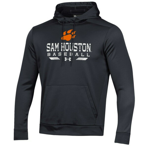 アンダーアーマー メンズ パーカー・スウェットシャツ アウター Sam Houston State Bearkats Under Armour Baseball Pullover Hoodie Black
