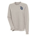 yz AeBOA fB[X p[J[EXEFbgVc AE^[ Tampa Bay Rays Antigua Women's Action Crewneck Pullover Sweatshirt Oatmeal