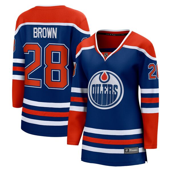 եʥƥ ǥ ˥ե ȥåץ Connor Brown Edmonton Oilers Fanatics Branded Women's Home Breakaway Player Jersey Royal