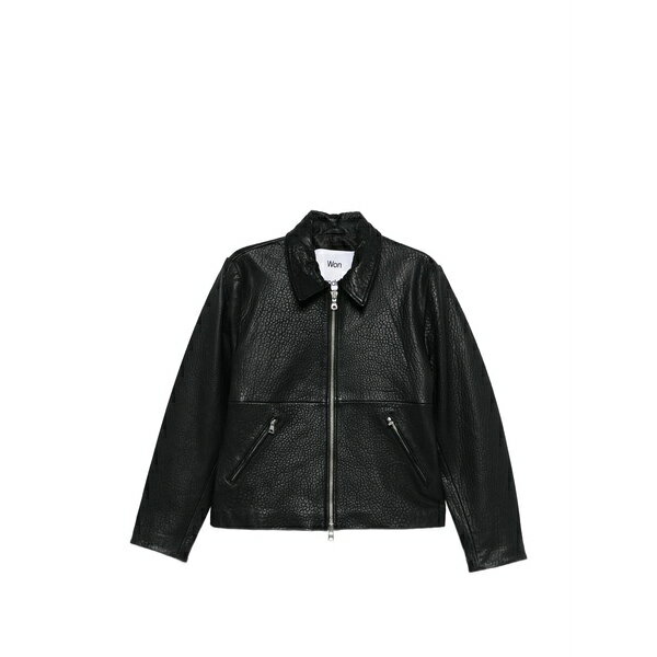 ウォンハンドレッド メンズ ジャケット＆ブルゾン アウター Dutton leather jacket Black