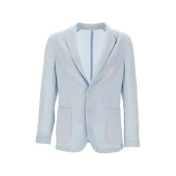 ボリオリ メンズ ジャケット＆ブルゾン アウター 50 k checked patch-pocket blazer Blue