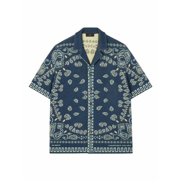 アラヌイ メンズ シャツ トップス Bandana-pattern shirt Blue