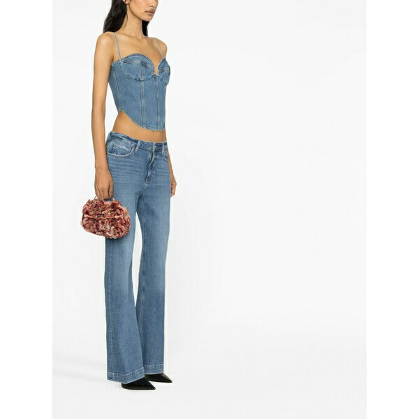 マグダ・ブトリム レディース カットソー トップス Cropped denim bustier top Blue