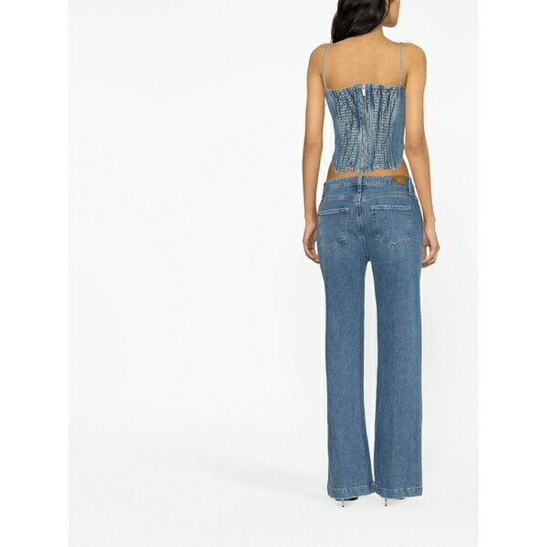 マグダ・ブトリム レディース カットソー トップス Cropped denim bustier top Blue