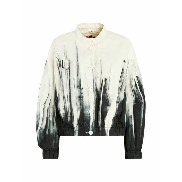 ハイ レディース ジャケット＆ブルゾン アウター Jack-coat buttoned graphic bomber jacket White
