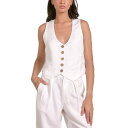 エラン レディース カットソー トップス Women's Sleeveless Button-Front Halter Vest White(4)