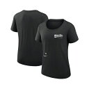 ナイキ レディース カットソー トップス Women's Black Chicago White Sox Authentic Collection Performance Scoop Neck T-Shirt Black(4)