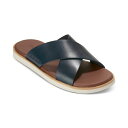 コールハーン メンズ サンダル シューズ Men's Nantucket Cross Strap Slip-On Slide Sandals Navy Blaz...