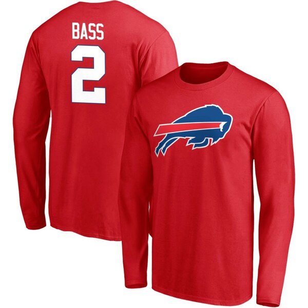 եʥƥ  T ȥåץ Buffalo Bills Fanatics Branded Team Authentic Logo Personalized Name &Number Long Sleeve TShirt Red