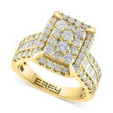 エフィー コレクション レディース リング アクセサリー EFFY Certified Diamond Emerald Shaped Halo Cluster ...