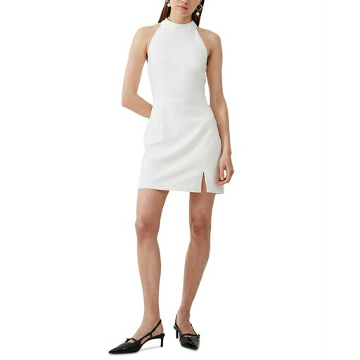 フレンチコネクション レディース ワンピース トップス Women's Whisper Racer-Neck Mini Dress Summer White フレンチコネクション レディース ワンピース トップス Women's Whisper Racer-Neck Mini Dress Summer White