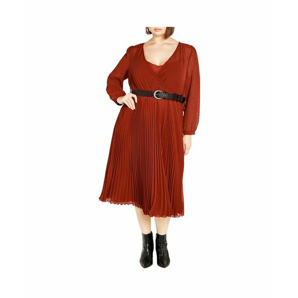 シティーシック レディース ワンピース トップス Plus Size Precious Pleat Dress Sienna