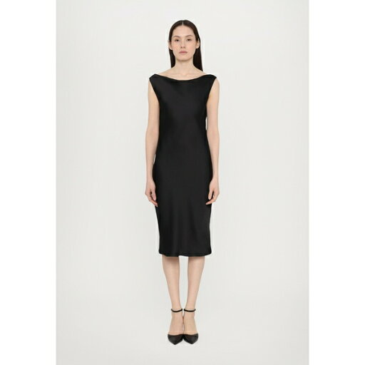 ノーマカマリ レディース ワンピース トップス SLEEVELESS LOW BACK DRAPE DRESS BELOW KNEE - Occasion wear - black ノーマカマリ レディース ワンピース トップス SLEEVELESS LOW BACK DRAPE DRESS BELOW KNEE - Occasion wear - black