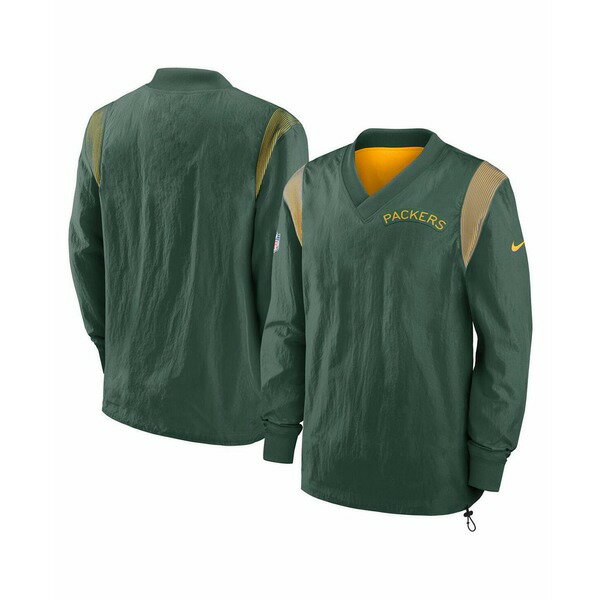 ʥ ǥ  ȥåץ Men's Green Green Bay Packers Sideline Team ID Reversible Pullover Windshirt Green