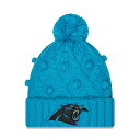 j[G fB[X Xq ANZT[ Carolina Panthers New Era Women's Toasty Cuffed Knit Hat with Pom Blue