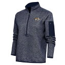 アンティグア レディース ジャケット＆ブルゾン アウター Nashville Predators Antigua Women's Team Logo Fortune QuarterZip Jacket Heather Navy