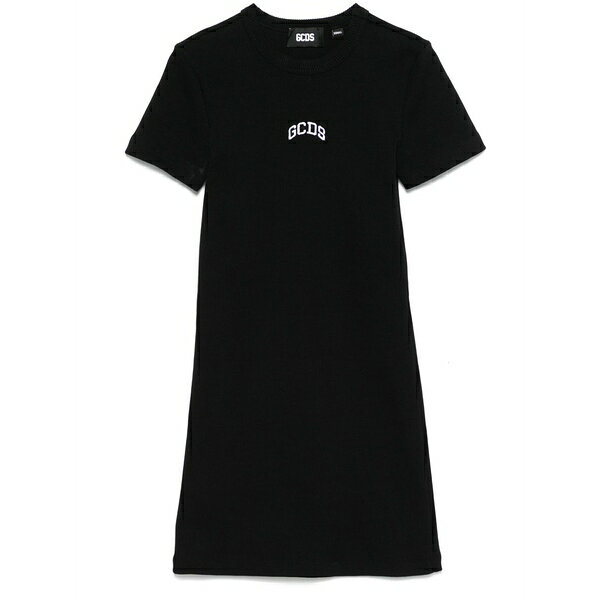 ジーシーディーエス レディース ワンピース トップス Logo-embroidered mini dress Black