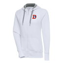 【送料無料】 アンティグア レディース パーカー・スウェットシャツ アウター Denver Broncos Antigua Women's Throwback Logo Victory FullZip Hoodie White