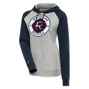 アンティグア レディース パーカー・スウェットシャツ アウター New England Revolution Antigua Women's Victory Raglan Sleeve Pullover Hoodie Heather Gray