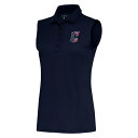 アンティグア レディース ポロシャツ トップス Cleveland Guardians Antigua Women's Patriotic Sleeveless Tribute Polo Navy