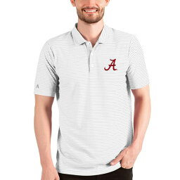 アンティグア メンズ ポロシャツ トップス Alabama Crimson Tide Antigua Esteem Polo White/Silver