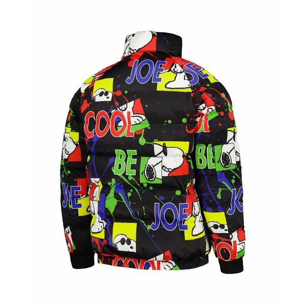 フリーズ マックス メンズ ジャケット＆ブルゾン アウター Men's Black Peanuts Joe Cool Raglan Full-Zip Puffer Jacket Black