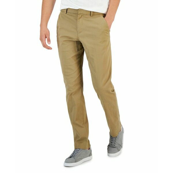 ペリーエリス メンズ カジュアルパンツ ボトムス Men's Slim Fit Cotton Dress Pant Brown