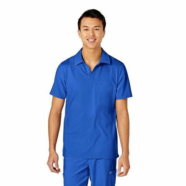 ウィンク メンズ シャツ トップス Men's W123 Collar Scrub Top Royal