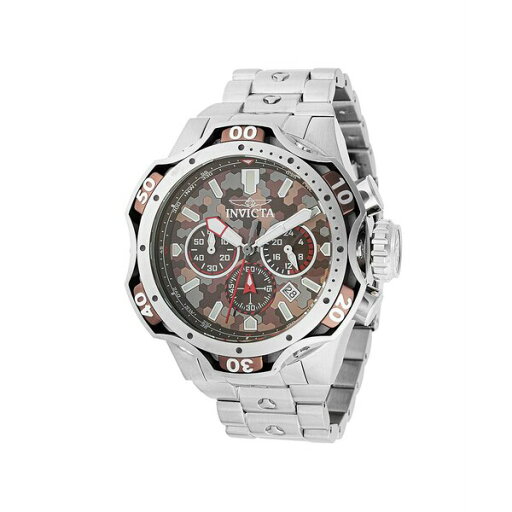 インビクタ メンズ 腕時計 アクセサリー Men's 47757 Venom Quartz Chronograph Brown, Tan Dial Watch Silver インビクタ メンズ 腕時計 アクセサリー Men's 47757 Venom Quartz Chronograph Brown, Tan Dial Watch Silver