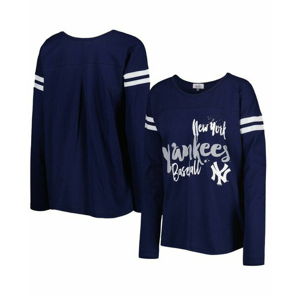 タッチ レディース カットソー トップス Women's Navy New York Yankees Free Agent Long Sleeve T-shirt Navy(4)