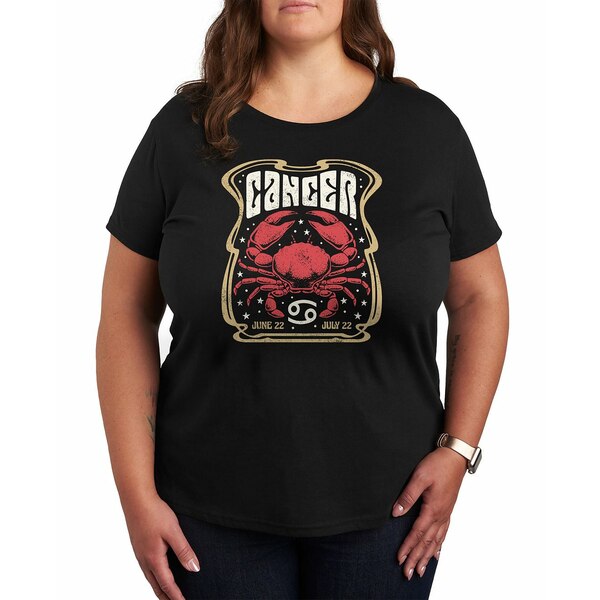 ハイブリッド アパレル レディース カットソー トップス Zodiac Cancer Rock Poster Plus Size Graphic..