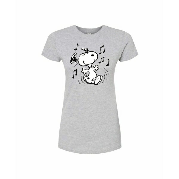 ハイブリッド アパレル レディース カットソー トップス Trendy Juniors Peanuts Snoopy Graphic Tee H..