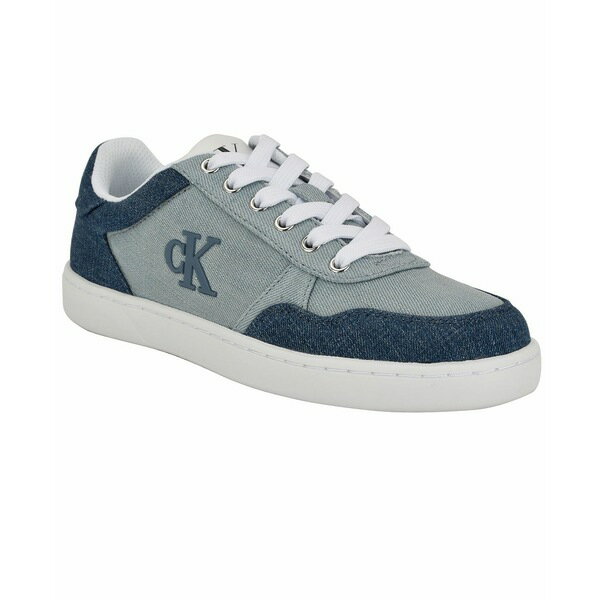 カルバンクライン レディース スニーカー シューズ Women's Heyra Logo Lace-Up Sneakers Blue Denim