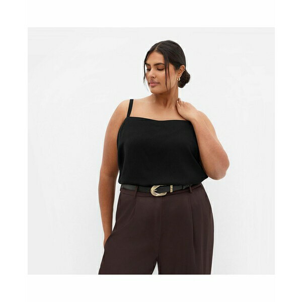 シティーシック レディース カットソー トップス Plus Size Sadie Straight Neck Cami Black
