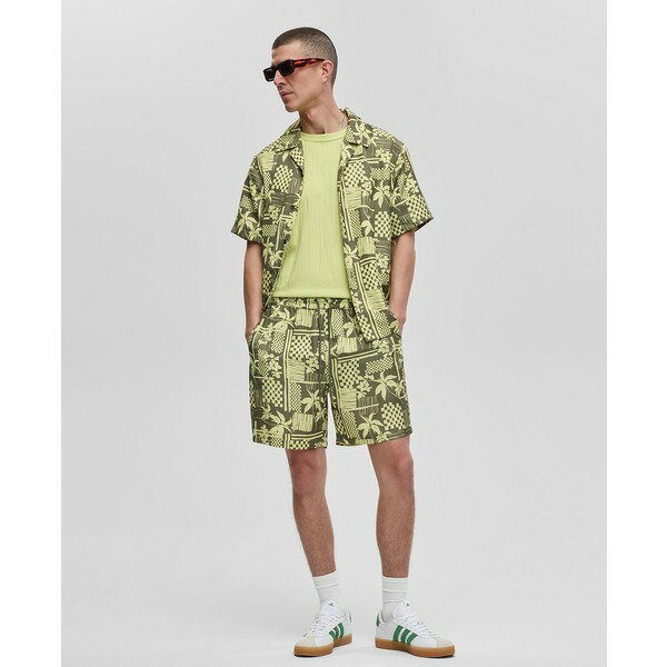 モード オブ ワン メンズ カジュアルパンツ ボトムス Men's Vacation Palm Pull-On Shorts, Exclusively at Macy's Wild Ivy
