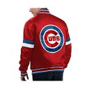 楽天astyスターター レディース ジャケット＆ブルゾン アウター Men's Red Distressed Chicago Cubs Home Game Satin Full-Snap Varsity Jacket Red