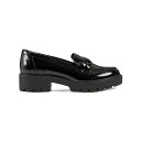 C[W[Xsbg fB[X Xb|E[t@[ V[Y Women's Eflex Kinndle Slip-On Lug Sole Casual Loafers Black Patent Leather