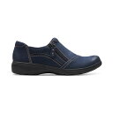 クラークス レディース スニーカー シューズ Women 039 s Carleigh Ray Round-Toe Side-Zip Shoes Navy Nubuck