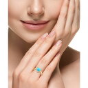 ターコイズ エフィー コレクション レディース リング アクセサリー EFFY&reg; Turquoise & Diamond (1/10 ct. t.w.) Heart Halo Ring in 14k Gold Yellow Gold