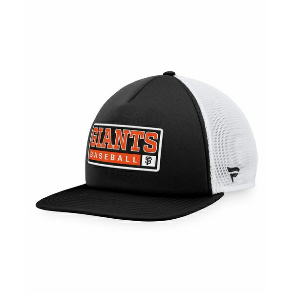 マジェスティック レディース 帽子 アクセサリー Men's Black, White San Francisco Giants Foam Trucker Snapback Hat Black, White