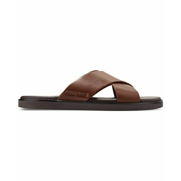 コールハーン メンズ サンダル シューズ Men's Nantucket Cross Strap Slip-On Slide Sandals Ch Woodbury / Java 1