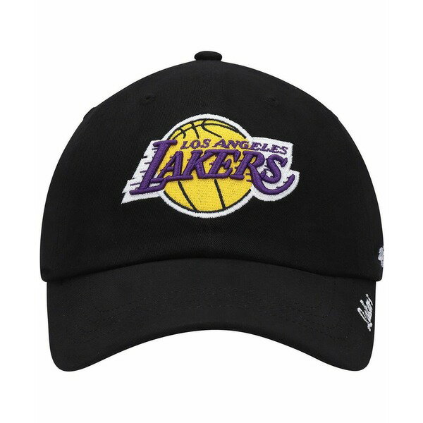 47uh fB[X Xq ANZT[ Women's Black Los Angeles Lakers Miata Clean Up Logo Adjustable Hat Black