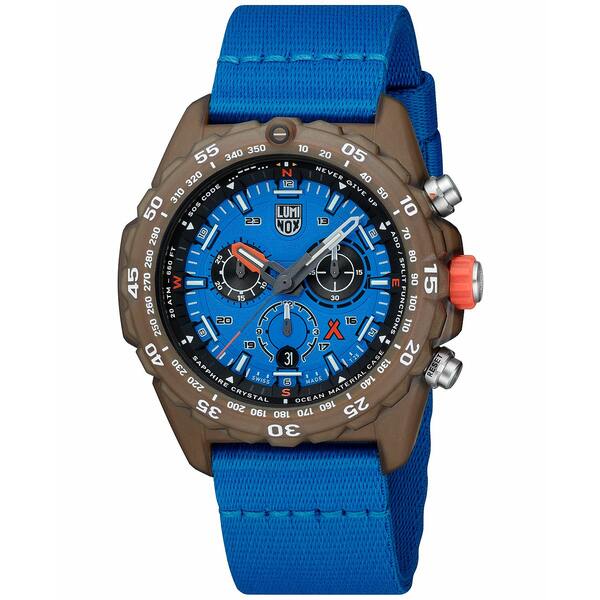 ルミノックス ルミノックス レディース 腕時計 アクセサリー Men's Swiss Chronograph Bear Grylls Survival Eco Master Series Blue Strap Watch 45mm No Color