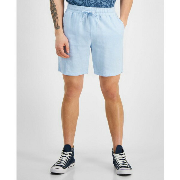 サンアンドプラスストーン メンズ カジュアルパンツ ボトムス Men 039 s Charlie Linen Pull-On Shorts, Created for Macy 039 s Skysail Blue