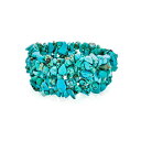 ブリング レディース 腕時計 アクセサリー Large Wide Color Gemstone Chips Cluster Multi Strand Statement Bib Collar Necklace Stretch Bracelet Bangle Cuff Jewelry Set For Women Aqua